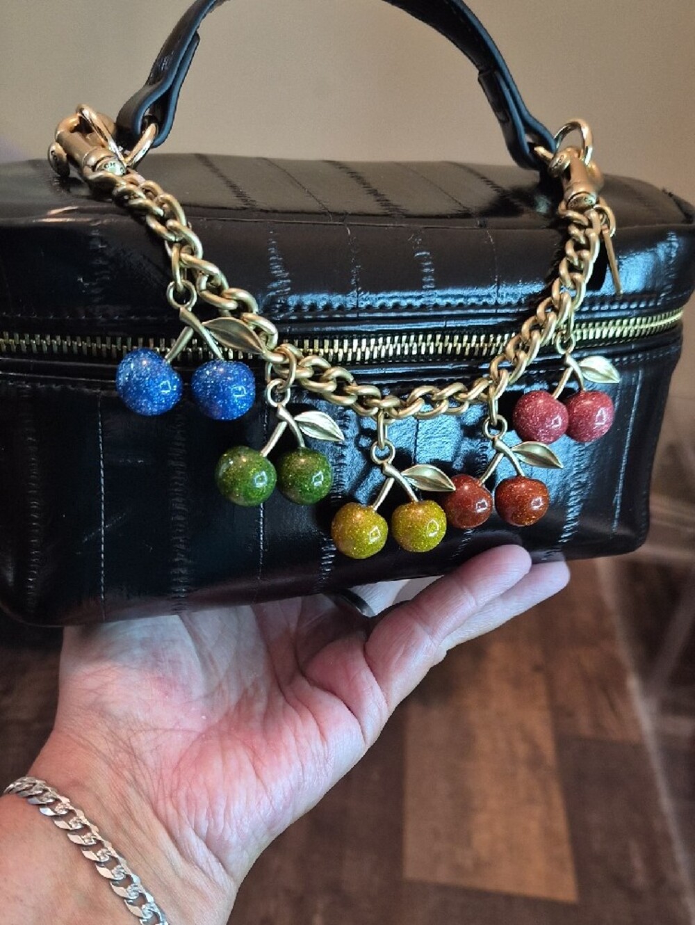 Coach Brand New Rainbow Cherry Chain ๐จ *Purchase includes Black Train Case* ๐จ - Picture 5 of 14